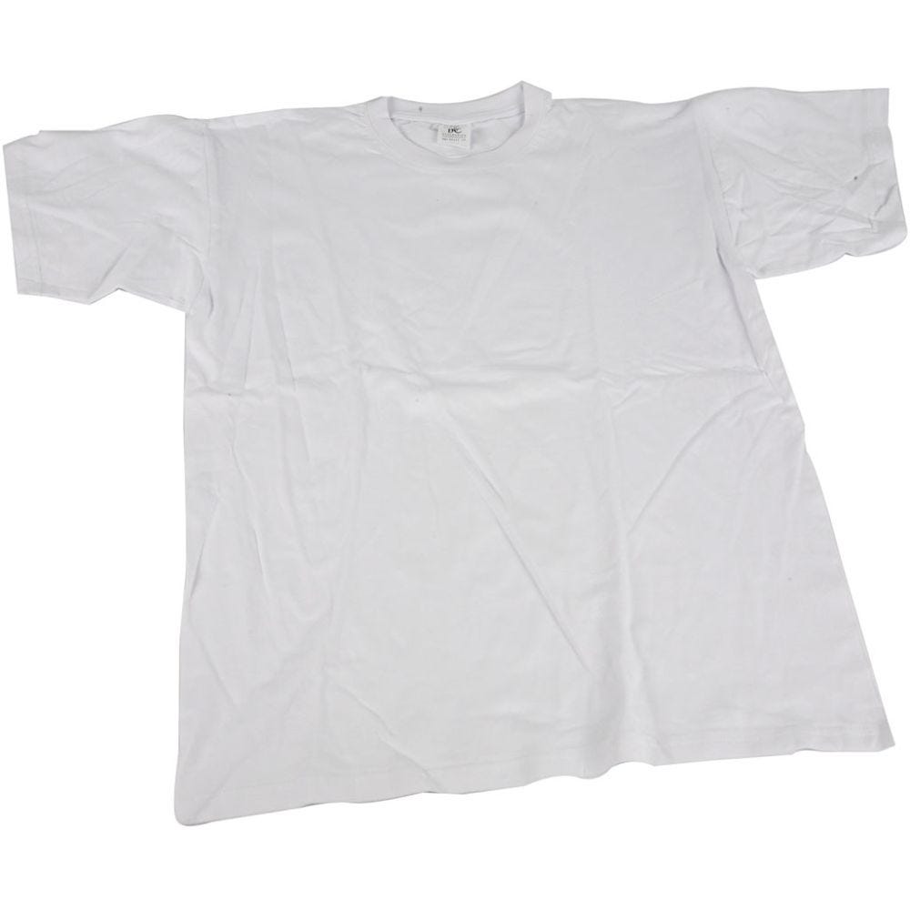 T-shirt, B: 44 cm, afm 12-14 jaar, ronde hals, wit, 1 stuk