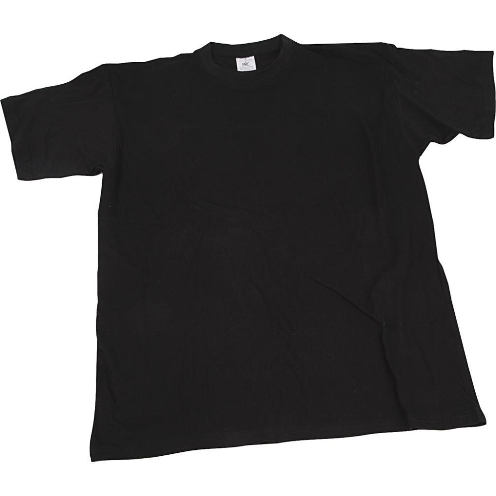 T-shirts, B: 36 cm, afm 5-6 jaar, ronde hals, zwart, 1 stuk