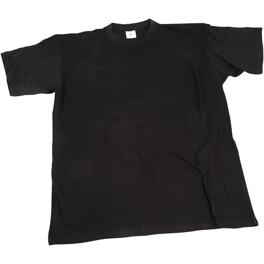 T-shirt, B: 40 cm, afm 7-8 jaar, ronde hals, zwart, 1 stuk