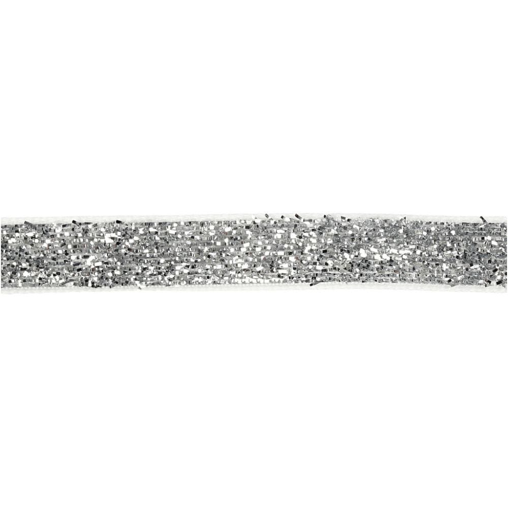 Lint, B: 10 mm, zilver, 5 m/ 1 rol
