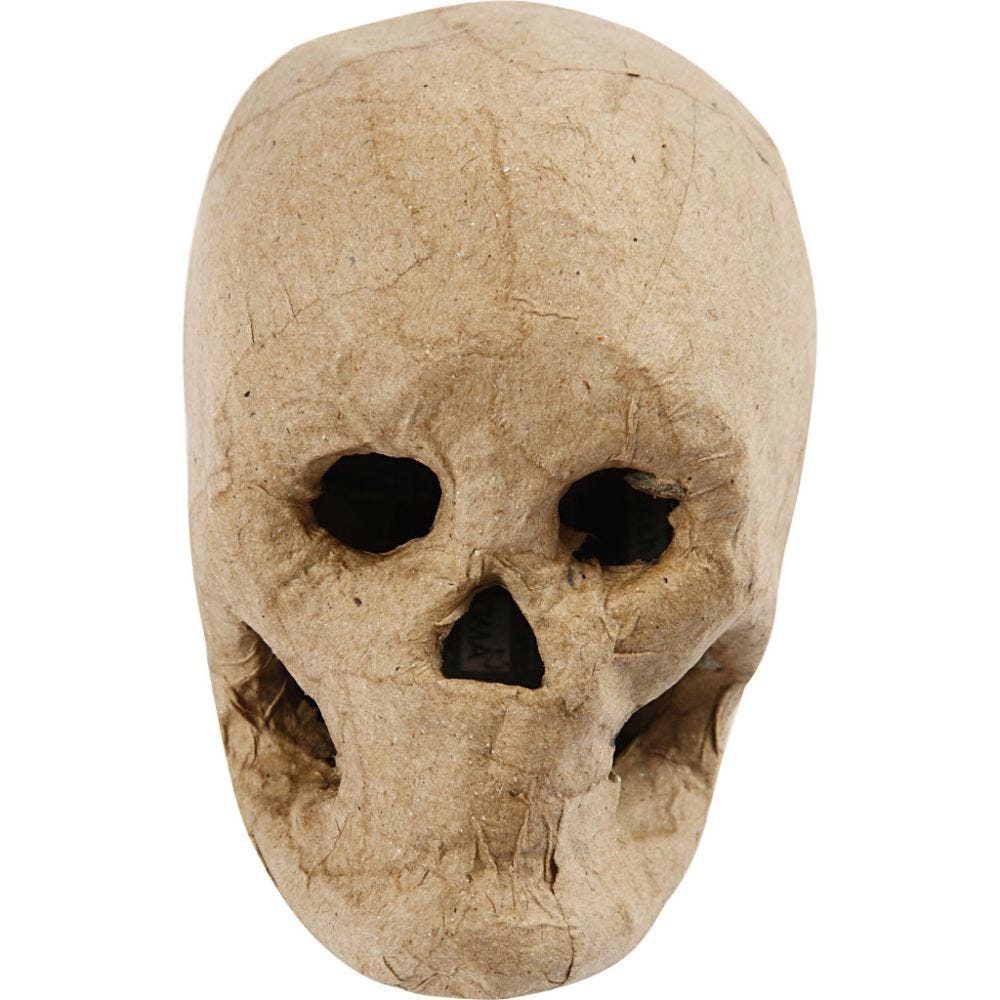 Skelet masker, H: 10 cm, 1 stuk