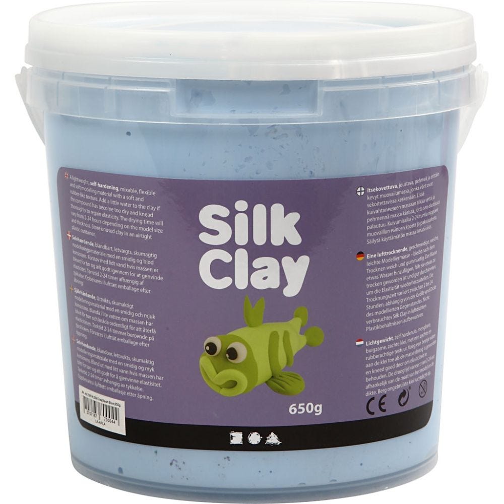 Silk Clay®, neon blauw, 650 gr/ 1 emmer