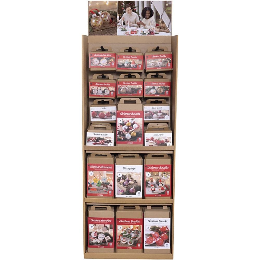 Vloerdisplay, Kerstballen, H: 1584 mm, D: 332 mm, B: 630 mm, 63 eenh./ 1 doos