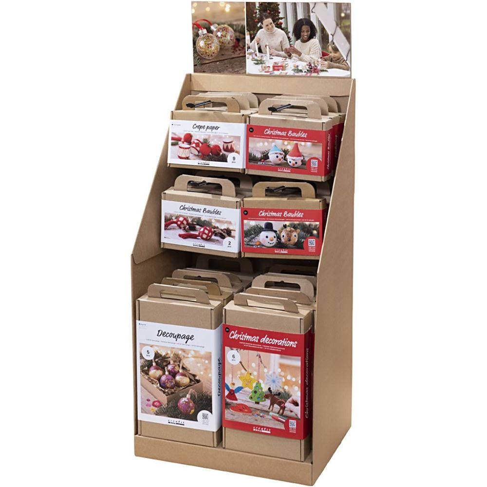 Grote tafeldisplay, Kerstballen, H: 834 mm, D: 322 mm, B: 416 mm, 24 eenh./ 1 doos
