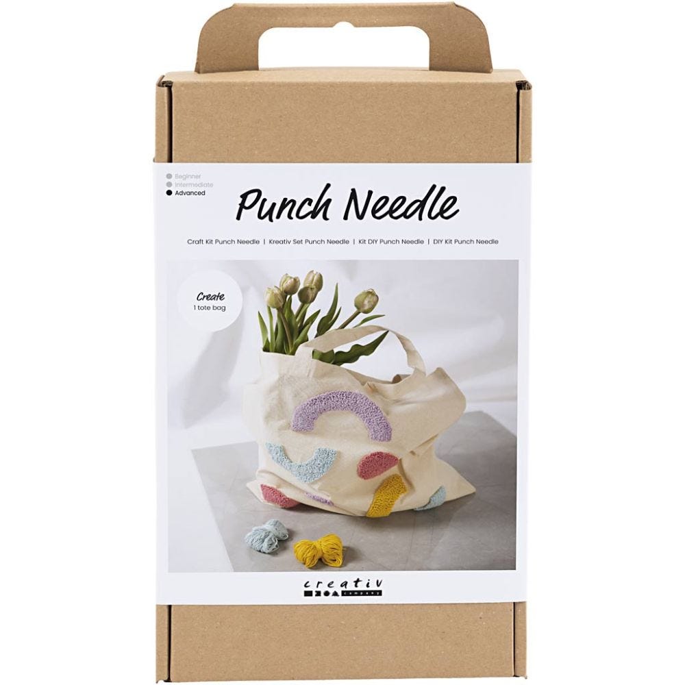 Hobbyset Tuften, Draagtas, pastelkleuren, 1 doos