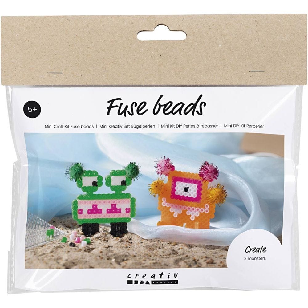 Mini Hobbyset Strijkkralen, Monster, diverse kleuren, 1 doos