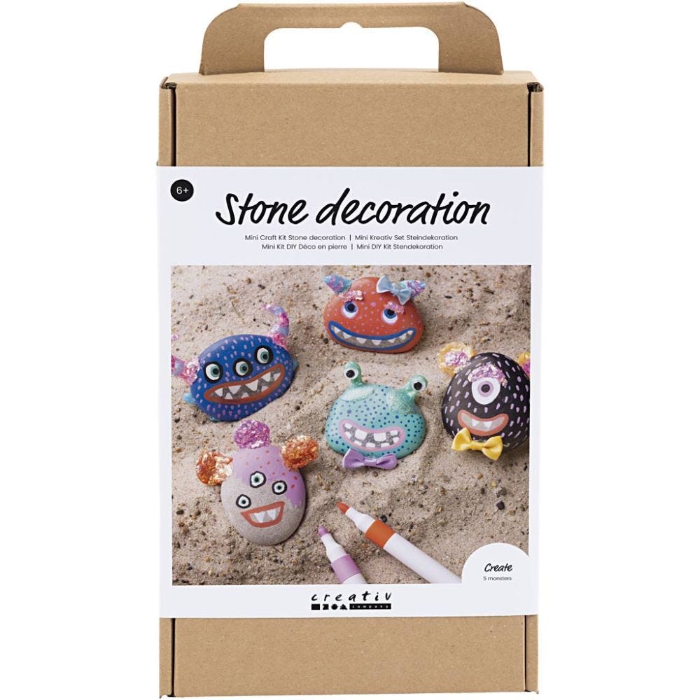 Hobbyset Steendecoratie, Monster, diverse kleuren, 1 doos