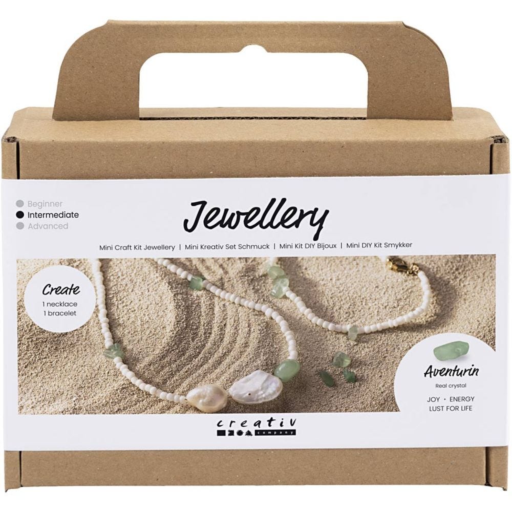 Mini Hobbyset Sieraden, Aventurijn ketting en armband, 1 doos