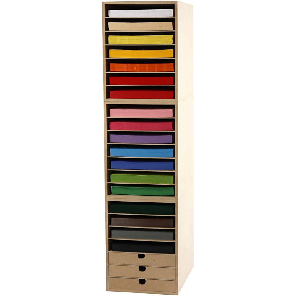 Karton & Opslagkast, H: 100 cm, A4, 210x297 mm, 180 gr, diverse kleuren, 1 set