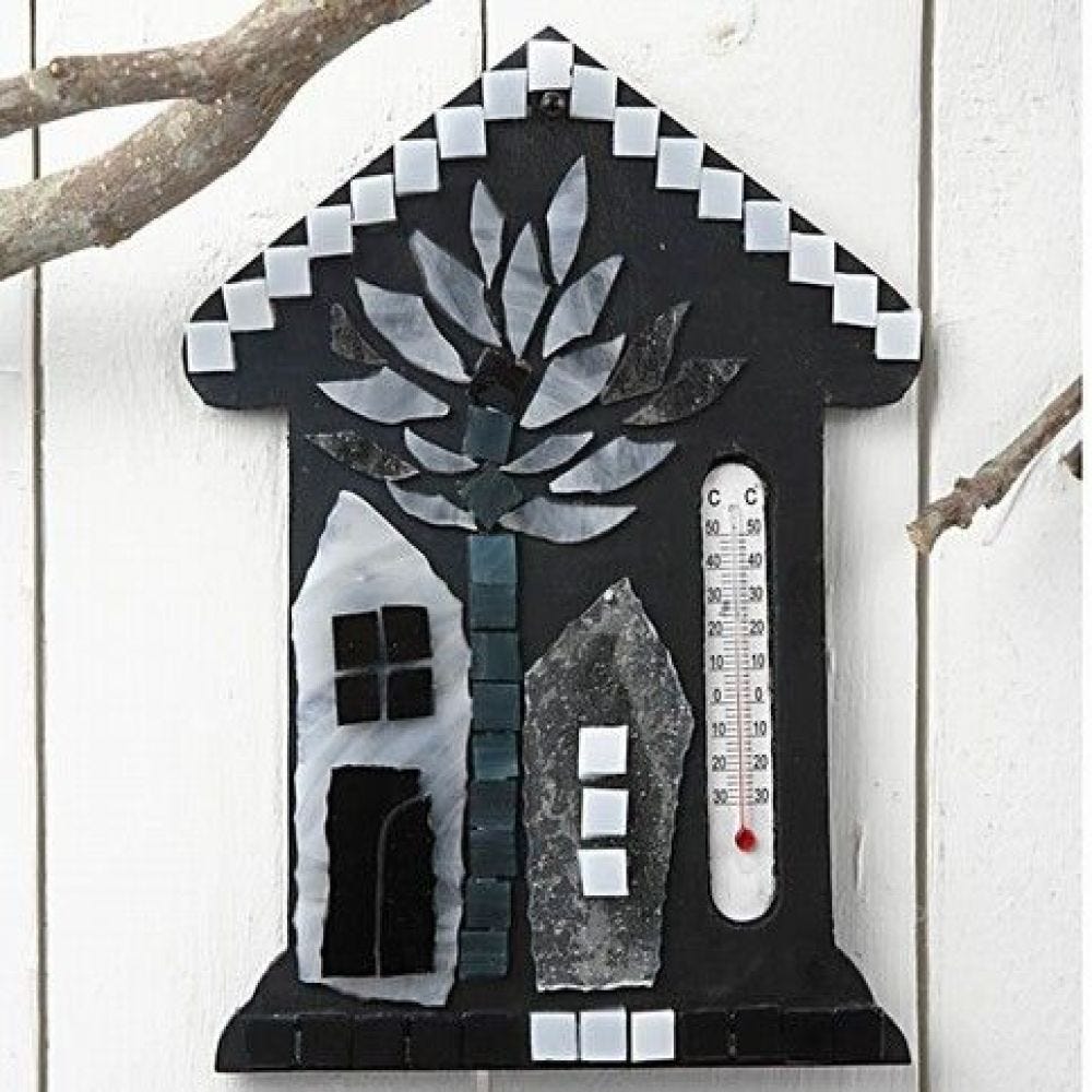 Thermometer huis met glasmozaiek
