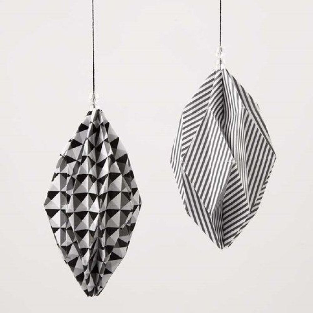 Diamantvormige kerstballen van Paris Design papier