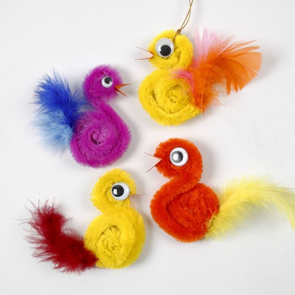 Een kuiken gemaakt van Chenille en | DIY handleiding