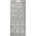 1 vel, ooievaar met baby, vel 10x23 cm, zilver