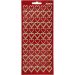 1 vel, harten, vel 10x23 cm, goud, rood glitter