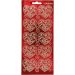 1 vel, harten, vel 10x23 cm, goud, transparant rood