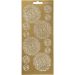 1 vel, bloemen, vel 10x23 cm, goud