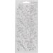 1 vel, bladeren, vel 10x23 cm, zilver
