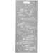 1 vel, vissen, vel 10x23 cm, zilver