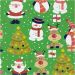 100 m/ 1 rol, Kerstman, kerstboom, kerstcadeau, rendier, sneeuwpop en pinguïn, B: 50 cm, 80 gr, groen