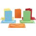 50 set/ 1 doos, afmeting kaart 10,5x15 cm, afmeting envelop 11,5x16,5 cm, 110+220 gr, diverse kleuren