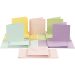 50 set/ 1 doos, afmeting kaart 15x15 cm, afmeting envelop 16x16 cm, 110+220 gr, pastelkleuren