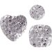 35 stuk/ 1 doos, rond, vierkant, hart, afm 6+8+10 mm, zilver
