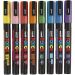 8 stuk/ 1 doos, afm PC-3ML, lijndikte 0,9-1,3 mm, glitterkleuren