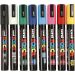 8 stuk/ 1 doos, afm PC-5M, lijndikte 2,5 mm, medium, diverse kleuren
