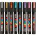 8 stuk/ 1 doos, afm PC-5M, lijndikte 2,5 mm, medium, metallic kleuren