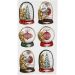 6 stuk/ 1 doos, vogel, boom en kerstballen, afm 49x32+45x36 mm, goud