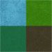 4 stuk/ 1 doos, H: 2 cm, afm 3,5x3,5 cm, groen, lichtgroen, olijf, aqua