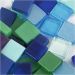25 gr/ 1 doos, afm 5x5 mm, dikte 2 mm, blauw/groen harmonie
