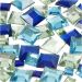 360 stuk/ 1 doos, vierkant, afm 6+9+12 mm, blauw/groen harmonie