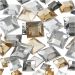 360 stuk/ 1 doos, vierkant, afm 6+9+12 mm, gouden glans