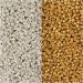 2x7 gr/ 1 doos, d 1,7 mm, afm 15/0, gatgrootte 0,5-0,8 mm, goud, zilver
