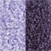 2x7 gr/ 1 doos, d 1,7 mm, afm 15/0, gatgrootte 0,5 mm, frosted lila, transparant paars