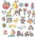 4x10 doos/ 1 doos, geometrie, dieren, kinderen/bloemen en transport, afm 7x7,5-14x16 cm, medium, helder