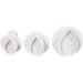 3 stuk/ 1 doos, blad, d 3,4+4,4+4,9 cm, wit