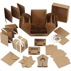 Explosion box, afm 7x7x7,5+12x12x12 cm, naturel, 1 stuk