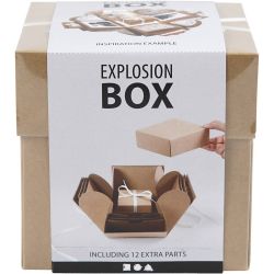 Explosion box, afm 7x7x7,5+12x12x12 cm, naturel, 1 stuk